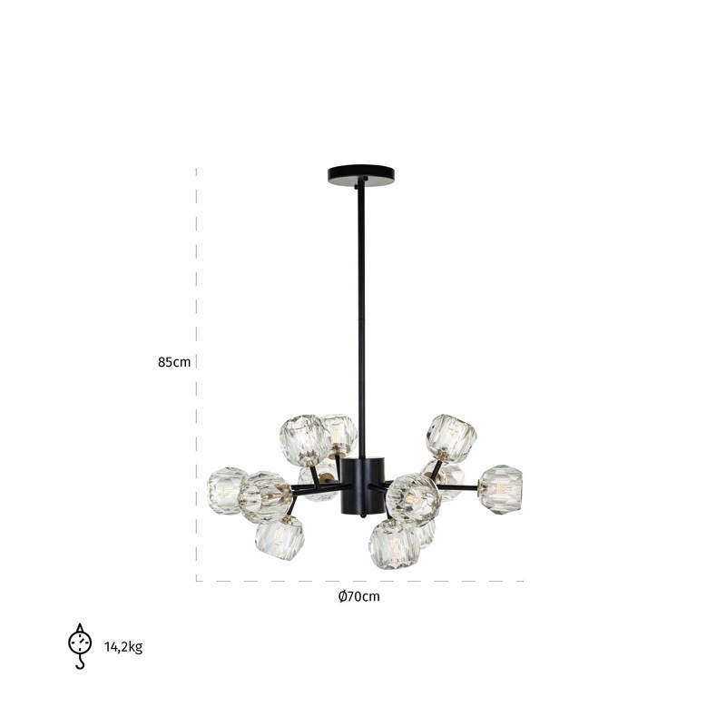 Lampe suspendue QUAD noir