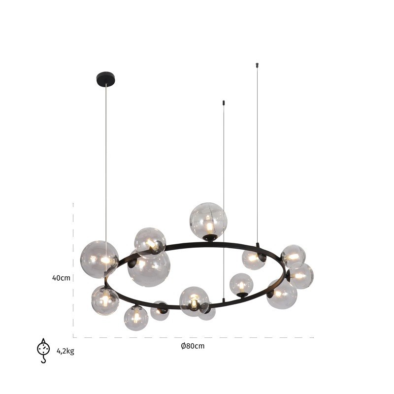 Lampe suspendue JOHNY noir