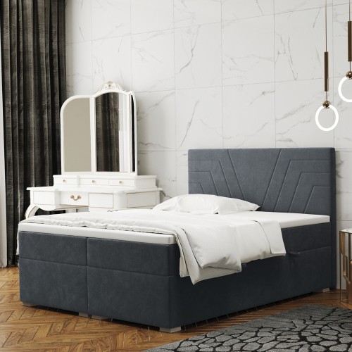 Letto Boxspring con materasso KENDRA con funzione di archiviazione di  designDISTRIKT mobili